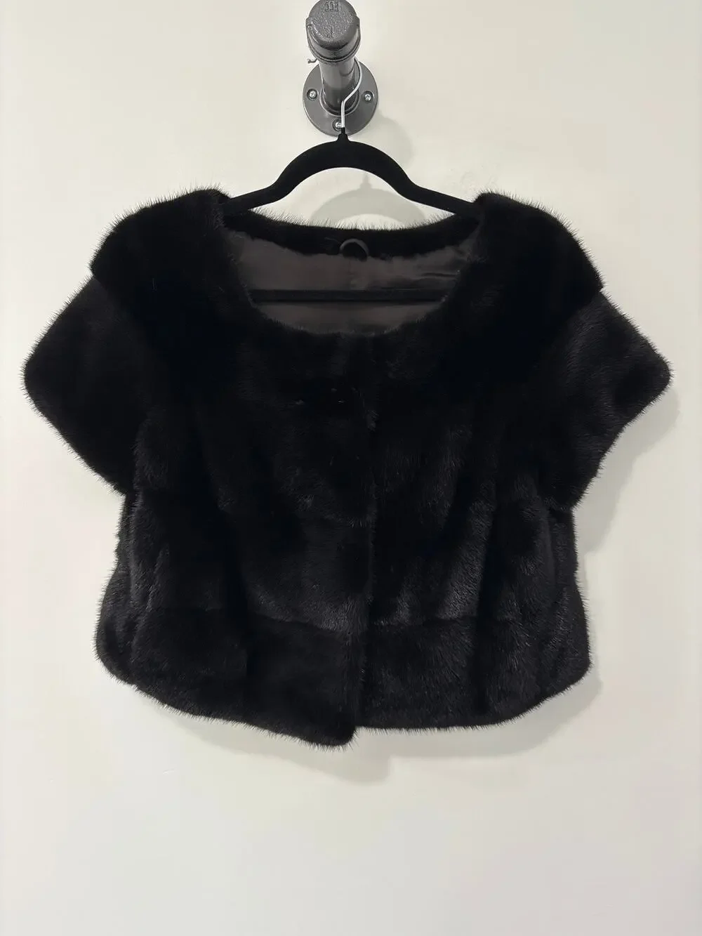 Saga Furs Black Mink Cropped Coat Size S